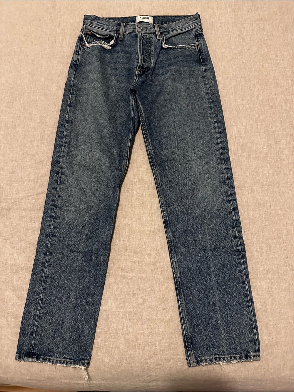 Agolde Women's Dark Blue Straight Jeans